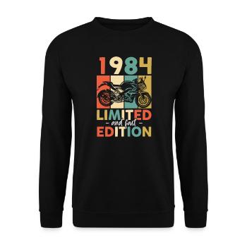1984 - Limited and fast edition - 1984 Birthday - Unisex Sweatshirt - black - Front - Alina (178cm) & Michal (187cm)