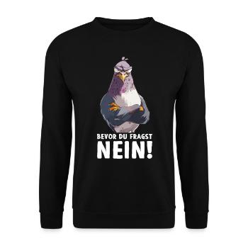 pigeon colombe oiseau pigeon éleveur avant de demander - Sweat-shirt Unisexe - noir - Devant - Alina (178cm) & Michal (187cm)