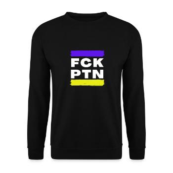 F*ck Putin - Unisex Sweatshirt - black - Front - Alina (178cm) & Michal (187cm)