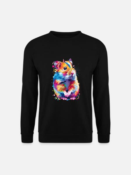 Couleurs de l’arc-en-ciel de hamster mignon - Sweat-shirt Unisexe - noir