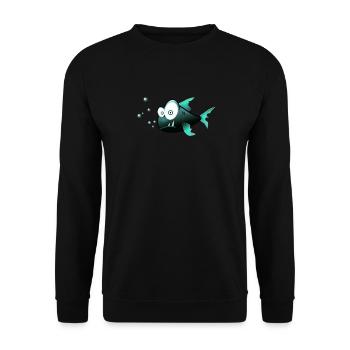 T-shirt de poisson drôle - Sweat-shirt Unisexe - noir - Devant - Alina (178cm) & Michal (187cm)