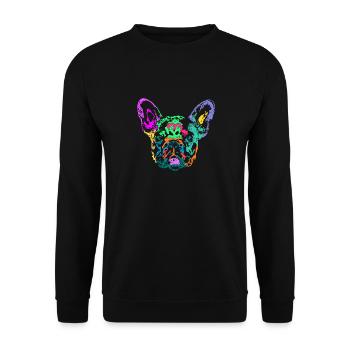multicolored french bulldog - Unisex Sweatshirt - black - Front - Alina (178cm) & Michal (187cm)
