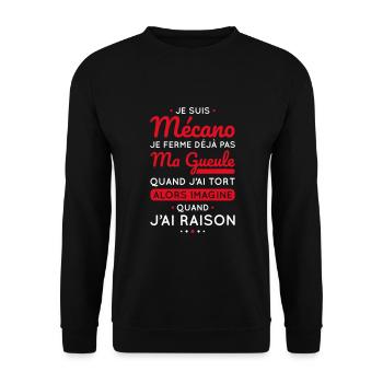 Mécano - Je ferme pas ma gueule - Sweat-shirt Unisexe - noir - Devant - Alina (178cm) & Michal (187cm)