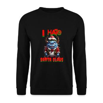 I hate the father christmas - Unisex Sweatshirt - black - Front - Alina (178cm) & Michal (187cm)