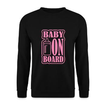Baby on Board - Unisex Sweatshirt - black - Front - Alina (178cm) & Michal (187cm)
