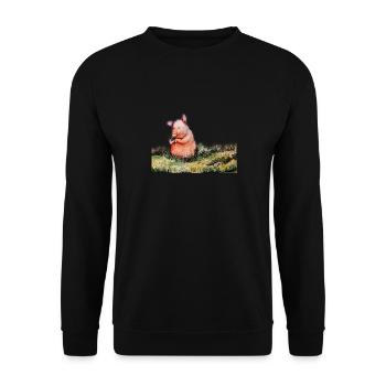Des cochons dans la prairie - Sweat-shirt Unisexe - noir - Devant - Alina (178cm) & Michal (187cm)