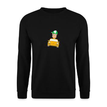 Würmeli aus dem Auto - Unisex Pullover - Schwarz - Vorne - Alina (178cm) & Michal (187cm)