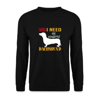Oui, j’ai besoin de mon merveilleux teckel - Sweat-shirt Unisexe - noir - Devant - Alina (178cm) & Michal (187cm)