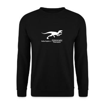 Velociraptor: Formel zur Berechnung eines Raptor - Unisex Pullover - Schwarz - Vorne - Alina (178cm) & Michal (187cm)