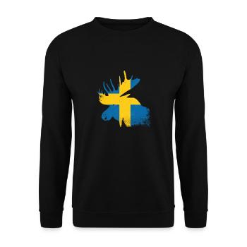 Elch Silhouette Schweden - Unisex Pullover - Schwarz - Vorne - Alina (178cm) & Michal (187cm)