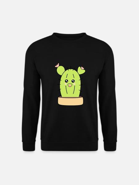 Kaktus, Kakteen, Sukkulenten, Pflanze cute - Unisex Pullover - Schwarz