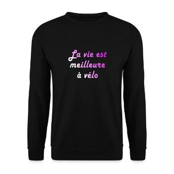 velo cycliste a vélo - Sweat-shirt Unisexe - noir - Devant - Alina (178cm) & Michal (187cm)