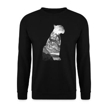 Schneeleopard - Unisex Pullover - Schwarz - Vorne - Alina (178cm) & Michal (187cm)