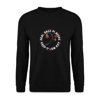 Clé de basse vintage avec dicton drôle - Sweat-shirt Unisexe - noir - Devant - Alina (178cm) & Michal (187cm)