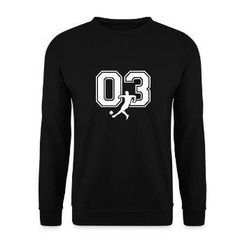 Soccer Number 03 Soccer Player - Unisex Sweatshirt - black - Front - Alina (178cm) & Michal (187cm)