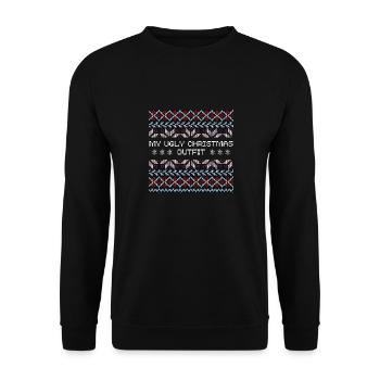 Cadeau de Noël moche - Sweat-shirt Unisexe - noir - Devant - Alina (178cm) & Michal (187cm)