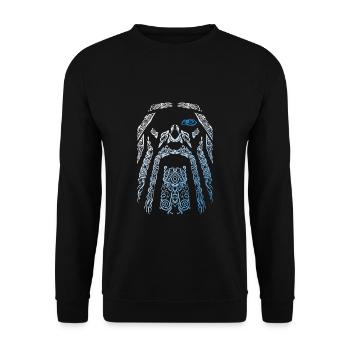 Odin Wikinger Nordische Mythologie Valhalla - Unisex Pullover - Schwarz - Vorne - Alina (178cm) & Michal (187cm)