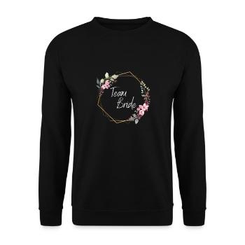Team Bride Blumen Hochzeit Geschenk - Unisex Pullover - Schwarz - Vorne - Alina (178cm) & Michal (187cm)