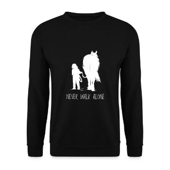 Cheval cadeau fille équitation cavalier - Sweat-shirt Unisexe - noir - Devant - Alina (178cm) & Michal (187cm)