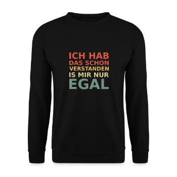 Mir egal vintage retro - Unisex Pullover - Schwarz - Vorne - Alina (178cm) & Michal (187cm)