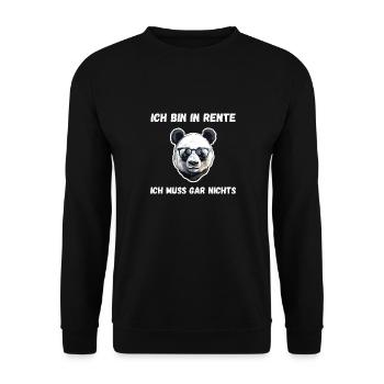 Ich bin in Rente Lustiges Ruhestand Geschenk - Unisex Pullover - Schwarz - Vorne - Alina (178cm) & Michal (187cm)
