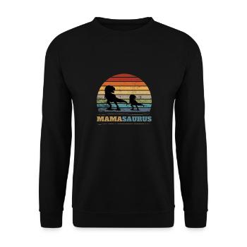 Mamasaurus Mama Dino Geschenk Mutter - Unisex Pullover - Schwarz - Vorne - Alina (178cm) & Michal (187cm)