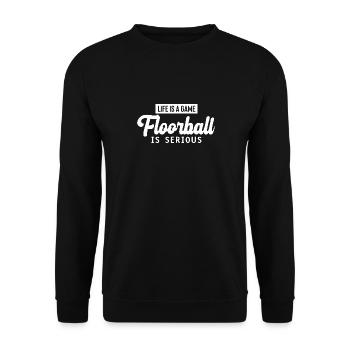 Drôle de Floorball Floorball T Shirt Cadeau - Sweat-shirt Unisexe - noir - Devant - Alina (178cm) & Michal (187cm)