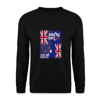 Australian - New Zealand - Anzac Day - Unisex Sweatshirt - black - Front - Alina (178cm) & Michal (187cm)