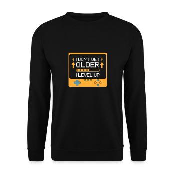 Gaming Get Older Level Up Funny Geburtstag - Unisex Pullover - Schwarz - Vorne - Alina (178cm) & Michal (187cm)