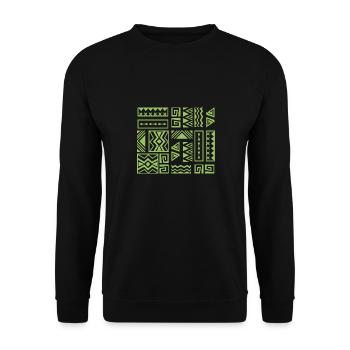 Rune Symbol Ethno Gift Ornament Spirit Tiki - Unisex Sweatshirt - black - Front - Alina (178cm) & Michal (187cm)