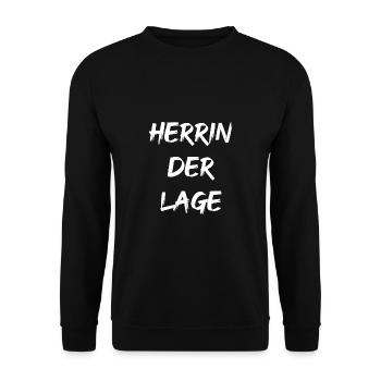 HERRIN DER LAGE - Unisex Pullover - Schwarz - Vorne - Alina (178cm) & Michal (187cm)