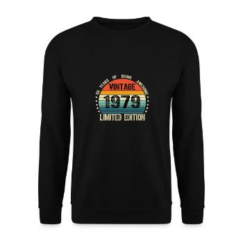 Vintage 1979 45 Years Old 45th Birthday Limited - Sweat-shirt Unisexe - noir - Devant - Alina (178cm) & Michal (187cm)