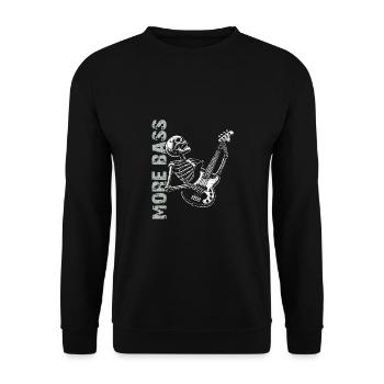 Crâne de squelette avec guitare basse et basse Saying More - Sweat-shirt Unisexe - noir - Devant - Alina (178cm) & Michal (187cm)