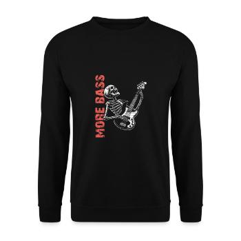 Crâne de squelette avec guitare basse et basse Saying More - Sweat-shirt Unisexe - noir - Devant - Alina (178cm) & Michal (187cm)