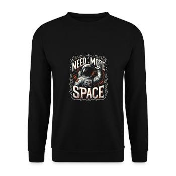 I need more space Free space Astronaut waves - Unisex Sweatshirt - black - Front - Alina (178cm) & Michal (187cm)