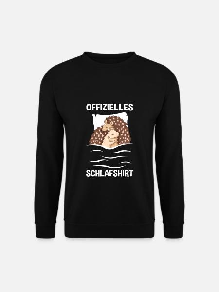 Offizielles Schlafshirt Igel Schlafanzug Nachthemd - Unisex Pullover - Schwarz