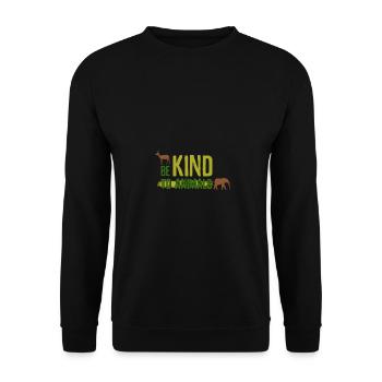 Be Kind to animals - Sei nett zu Tieren - Unisex Pullover - Schwarz - Vorne - Alina (178cm) & Michal (187cm)