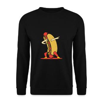 Hot Dog Snack - Unisex Sweatshirt - black - Front - Alina (178cm) & Michal (187cm)