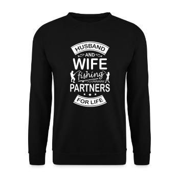 Husband And Wife Fishing Partners For Life - Unisex Sweatshirt - black - Front - Alina (178cm) & Michal (187cm)