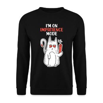 Impatient Cat Impatience Impatience Fashion - Unisex Sweatshirt - black - Front - Alina (178cm) & Michal (187cm)