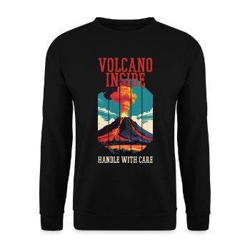Choleriker Cholerisch Spruch Vulkan Wutanfall - Unisex Pullover - Schwarz - Vorne - Alina (178cm) & Michal (187cm)