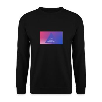 DU BIST WERTVOLL - Unisex Pullover - Schwarz - Vorne - Alina (178cm) & Michal (187cm)
