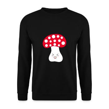 Toadstool, mushroom in the woods gift - Unisex Sweatshirt - black - Front - Alina (178cm) & Michal (187cm)