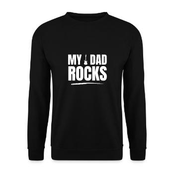 Mon père est rock! Rocker Daddy Cadeau de musique - Sweat-shirt Unisexe - noir - Devant - Alina (178cm) & Michal (187cm)