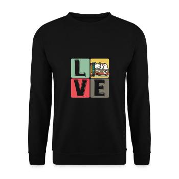 Lustig Lesen Buch Bücherwurm Leser Spaß Liebhaber - Unisex Pullover - Schwarz - Vorne - Alina (178cm) & Michal (187cm)
