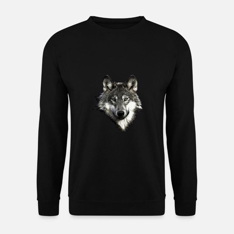 Wolfsgesicht - Unisex Pullover - Schwarz