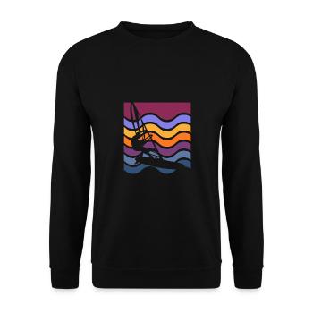 Surf Plage Surf Surf Été Amoureux de la mer - Sweat-shirt Unisexe - noir - Devant - Alina (178cm) & Michal (187cm)