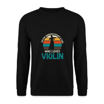 Violin Violinist Orchestra Lovers of classical music - Unisex Sweatshirt - black - Front - Alina (178cm) & Michal (187cm)