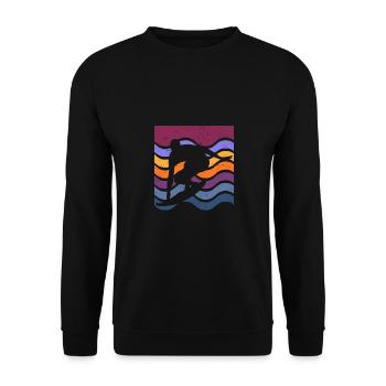 Surf Plage Surf Surf Été Amoureux de la mer - Sweat-shirt Unisexe - noir - Devant - Alina (178cm) & Michal (187cm)