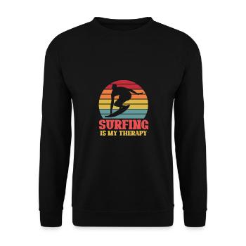 Surf Plage Surf Surf Été Océan Vagues Amour - Sweat-shirt Unisexe - noir - Devant - Alina (178cm) & Michal (187cm)